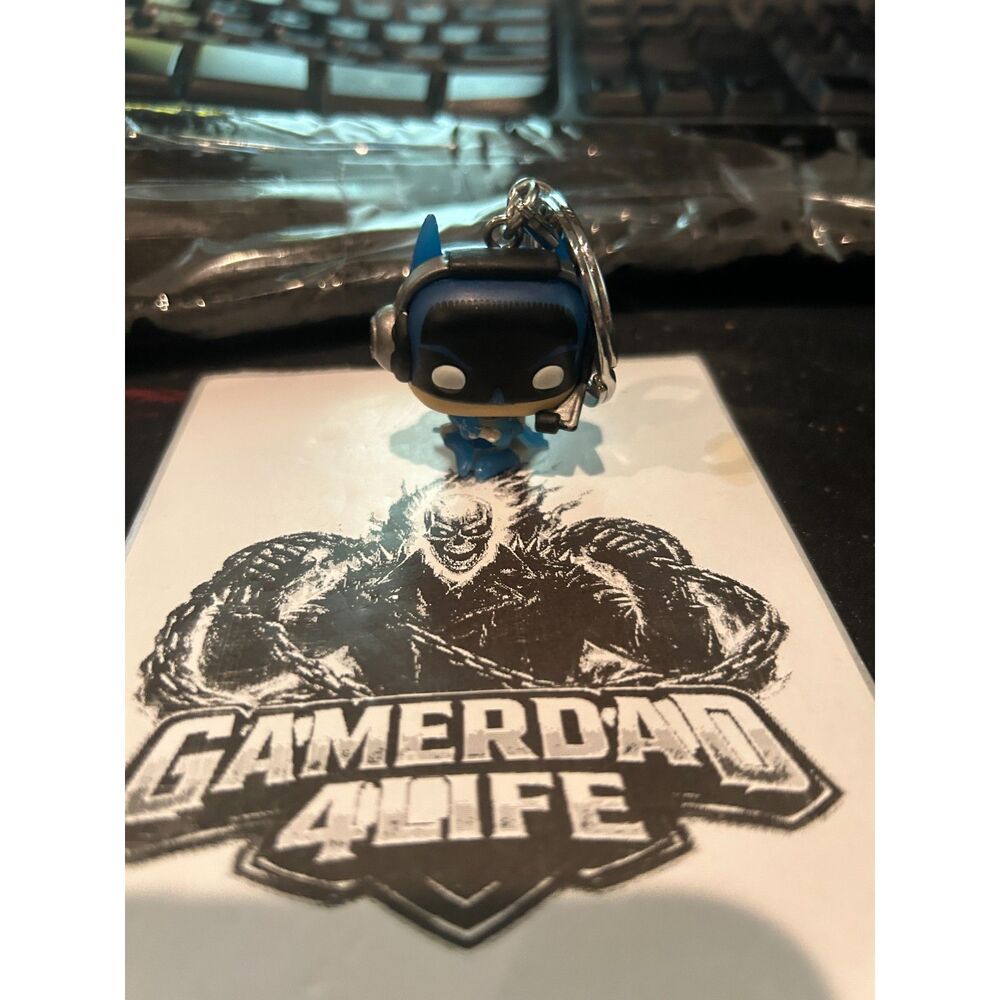 Funko Pocket Pop Keychain DC Comics Blue Batman Gamer Headset Key Ring # 01